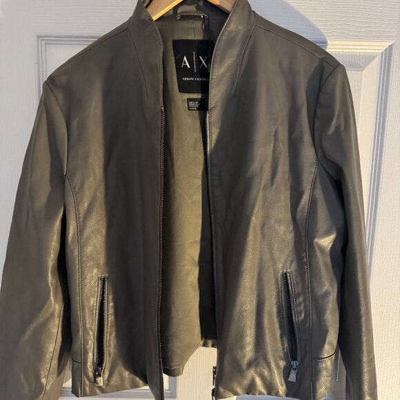 Armani Exchange Woman's grey faux Leather jacket - Picture 4 of 4